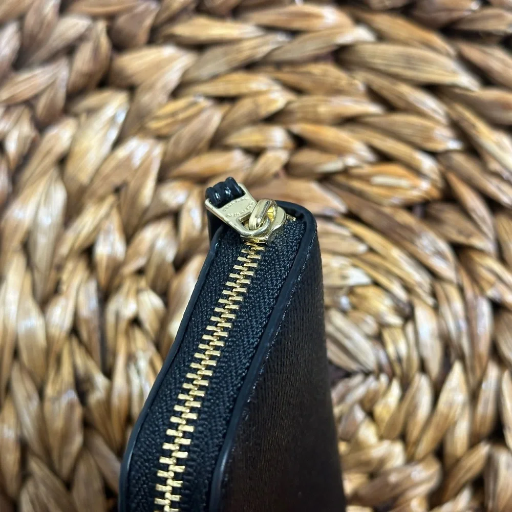 Coach Zip Around Coin Card case black good zipper - Picture 3 of 6